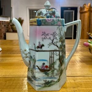 Antique Japanese Kutani Porcelain Tea Pitcher